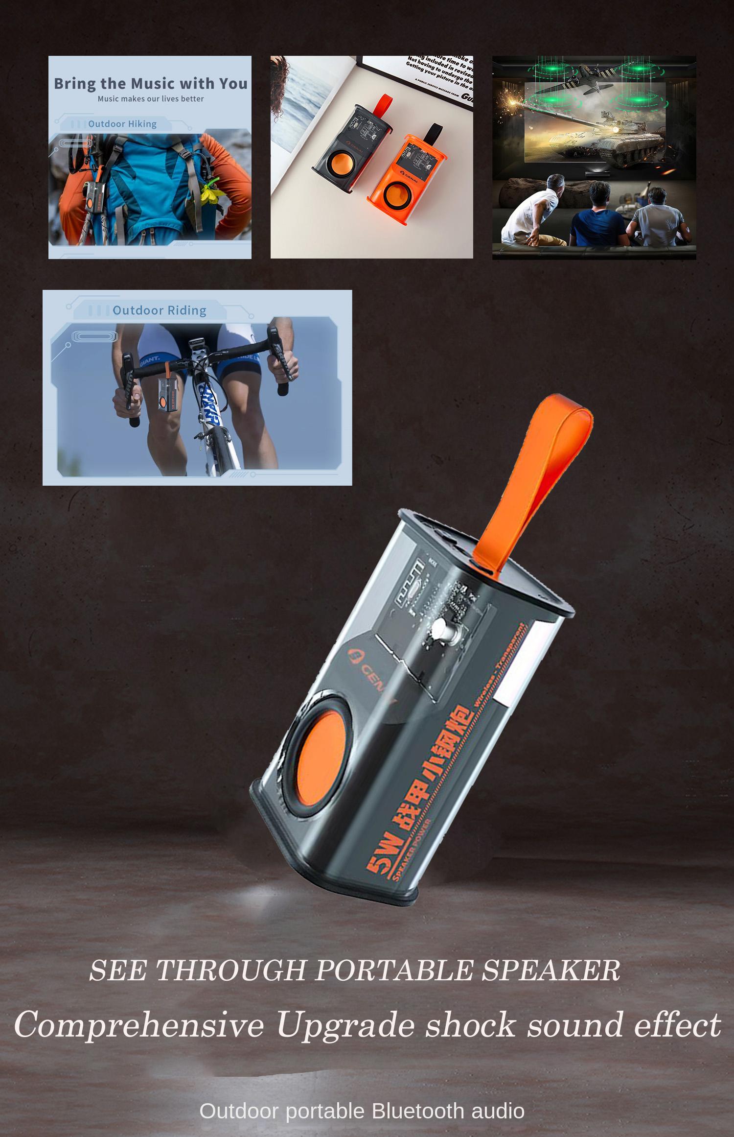 2003 Loa Bluetooth mới TWS Bluetooth 5.3 MECHA LODER STEREO STEREO LED LED Hộp âm thanh Hỗ trợ Hỗ trợ Bán buôn Color: orange Set Type: Speaker