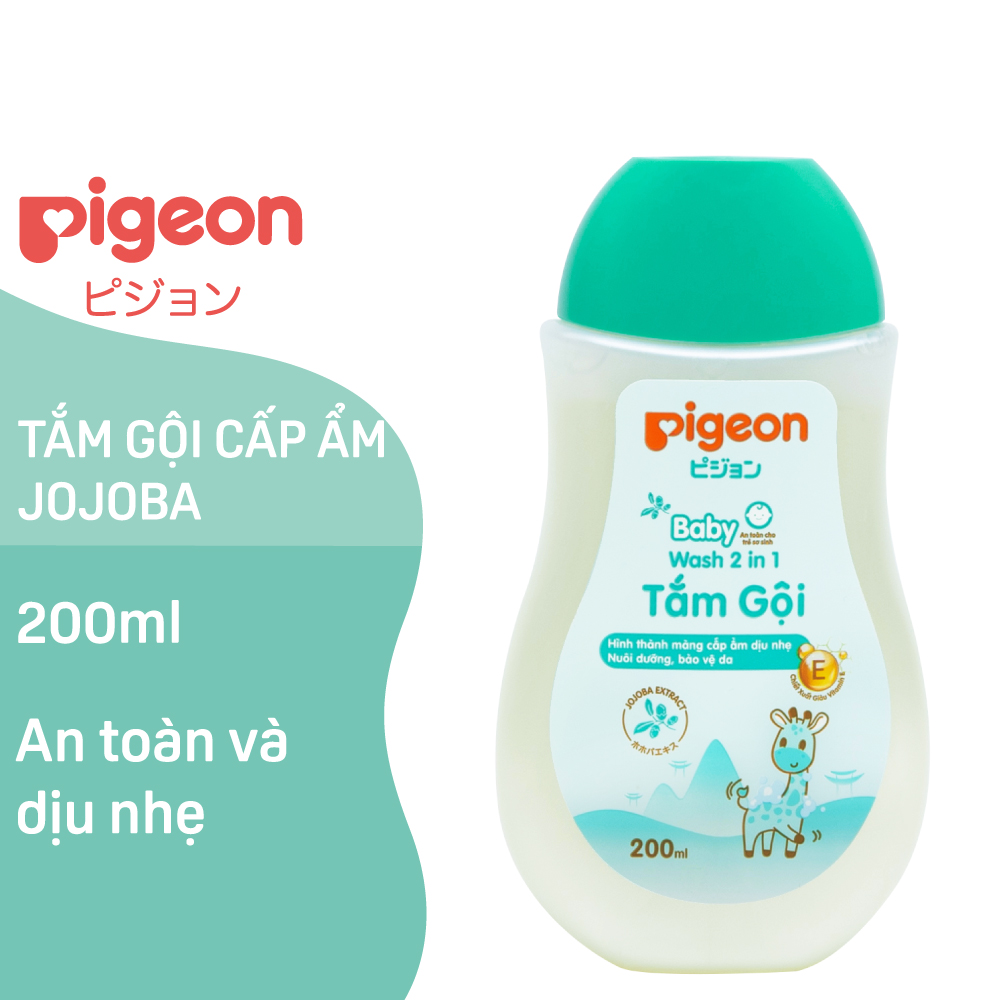 Sữa Tắm Gội Pigeon 2 Trong 1 Tinh Chất Hạt Jojoba Dành Cho Da Nhạy Cảm