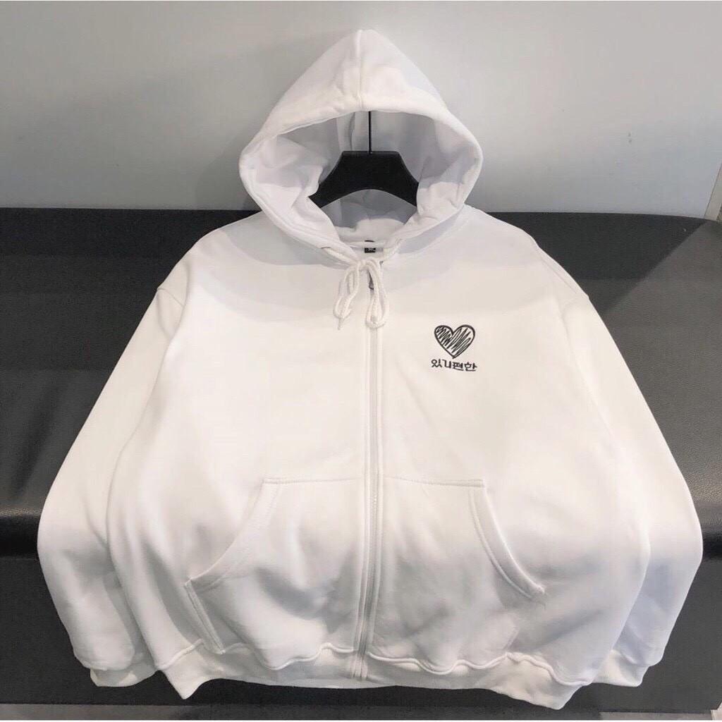 Áo khoác nỉ nữ. áo hoodie nữ form rộng HEART 0100