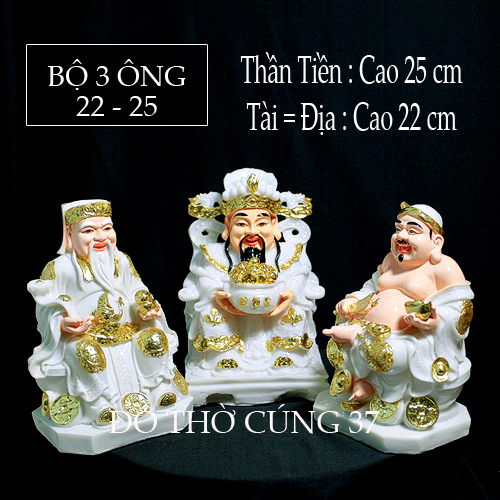 [ BỘ 3 ÔNG  ] THẦN TÀI +THỔ ĐỊA +THẦN TIỀN [ COMPOSITE + BỘT ĐÁ