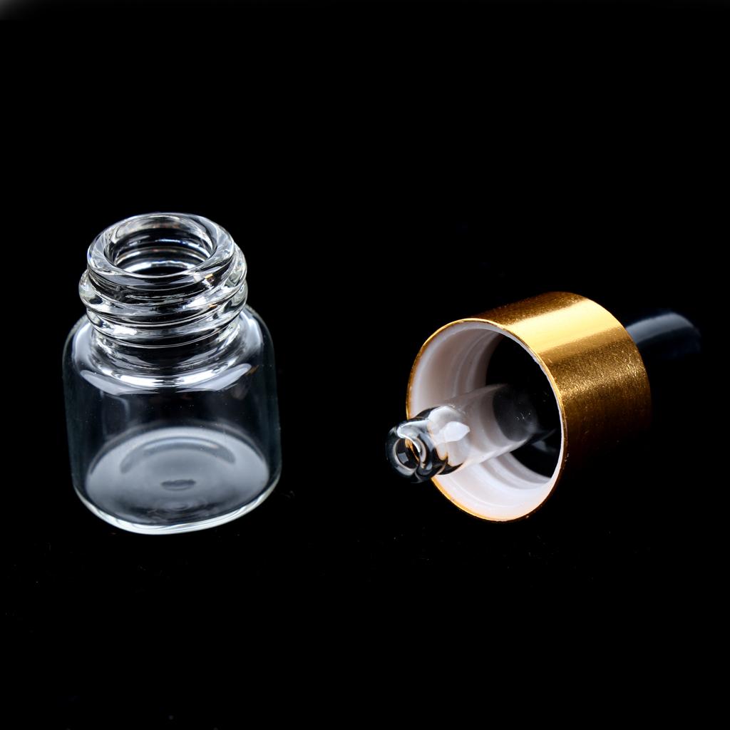 40 Pcs 1ml 2ml Clear Glass Empty Essential Oil Dropper Bottles Vials Container