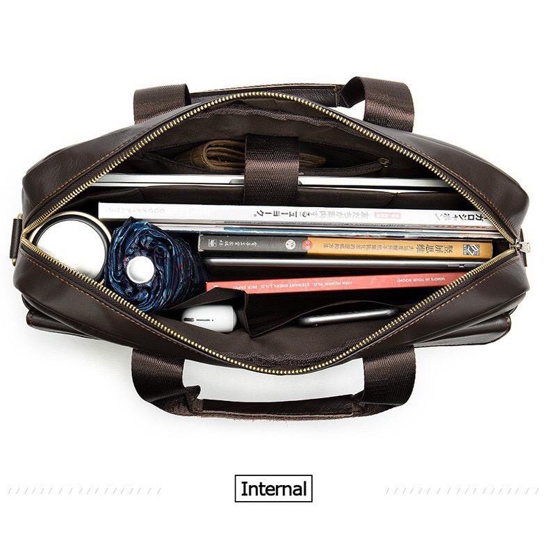 Túi xách cặp da đựng laptop da bò cao cấp T35 38.5x26x7cm D.HSTORE