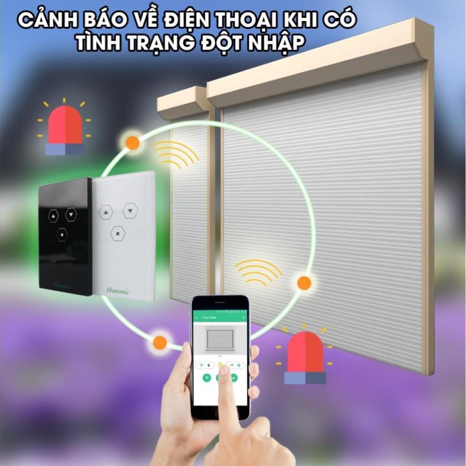 Công Tắc Cửa Cuốn Thông Minh Hunonic Door Màu Đen│Công tắc điều khiển cửa cuốn từ xa bằng điện thoại