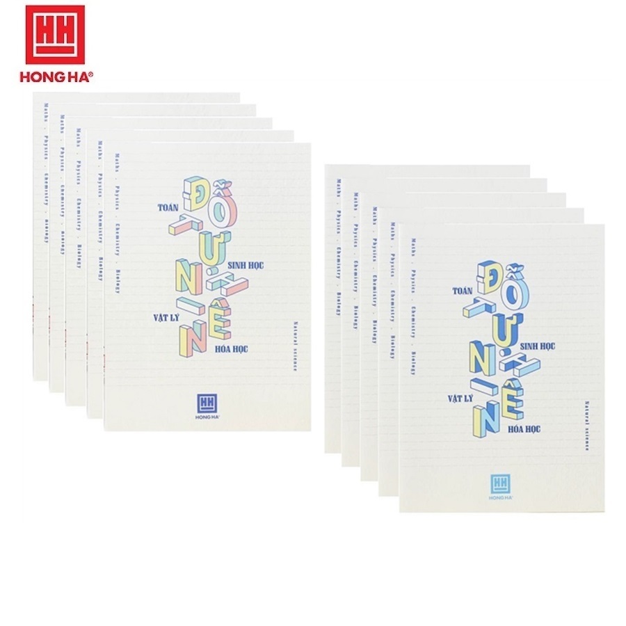Lốc 5 vở gáy ghim 120 trang Study Hồng Hà 1468 / Tập sinh viên cho các môn tự nhiên