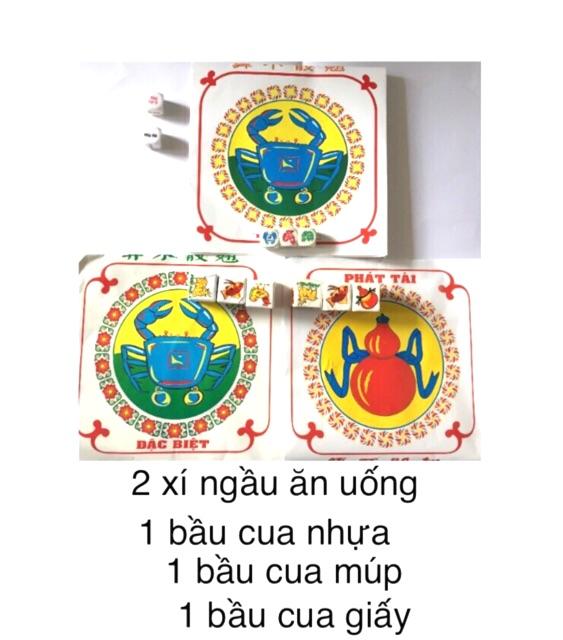 Bầu cua - combo 3 bộ bầu cua và xí ngầu