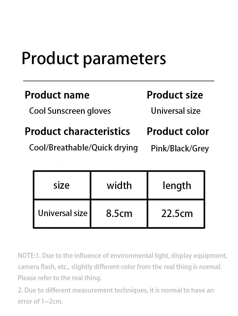Mùa Hè Găng Tay Chống Tia UV Nhanh Khô Găng Tay Chống Nắng Vải Thoáng Mát Lái Xe Đạp Xe Chống Trượt UPF50 Găng Tay Chống Tia UV Color: Black