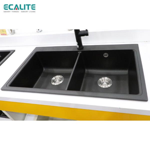 Chậu rửa đá đôi Granite 2A-Series Ecalite EGS-6006.8651B - Hàng Chính Hãng