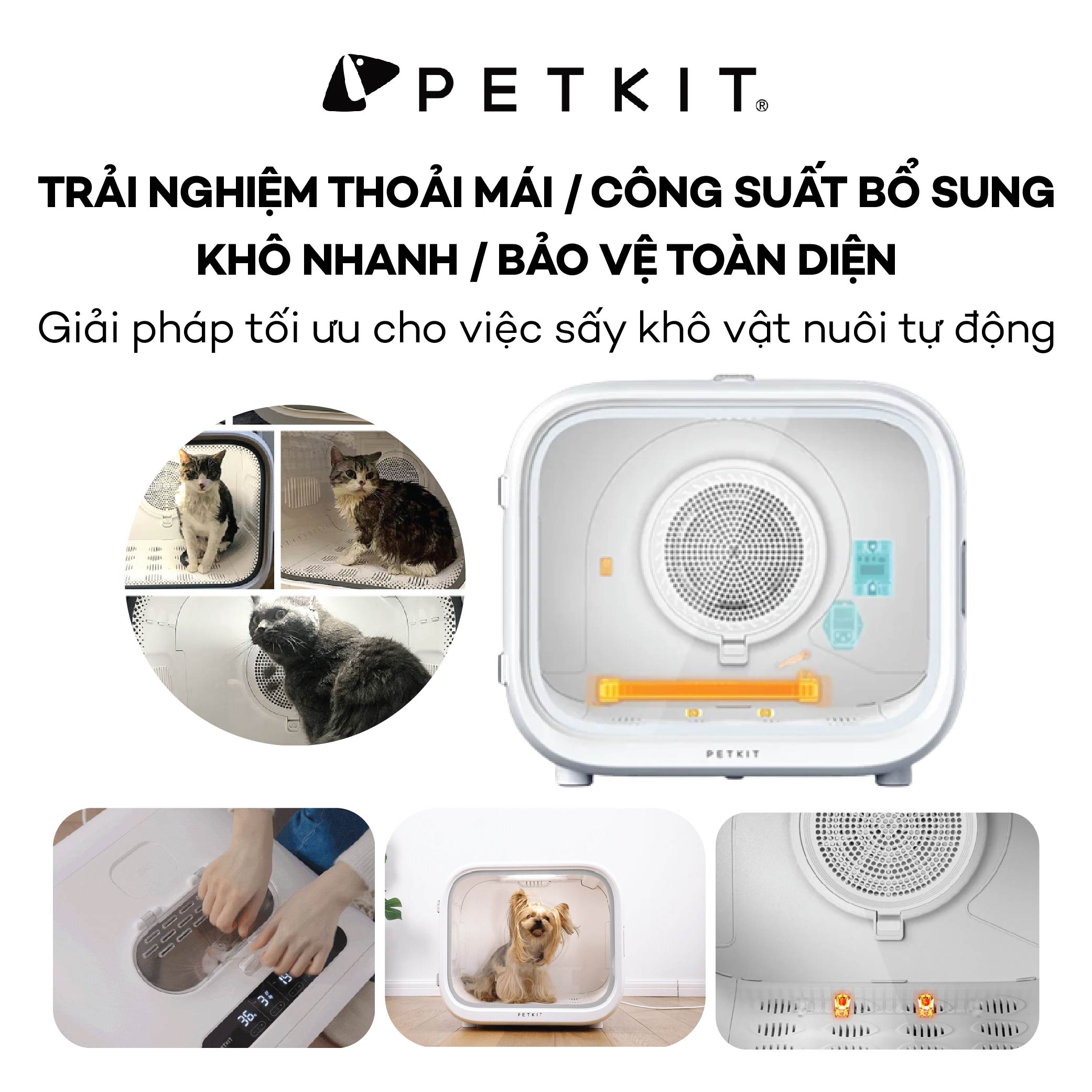 Máy Sấy Air Salon, Lồng Sấy Cho Chó Mèo Petkit AirSalon Max