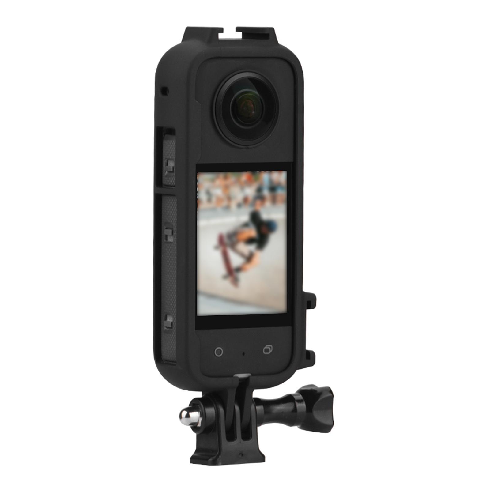 Durable Action Camera Protection Frame Housing Case with 1/4 Adapter Mount Drop Resistant Sports Camera Cage for One x3 Replacement