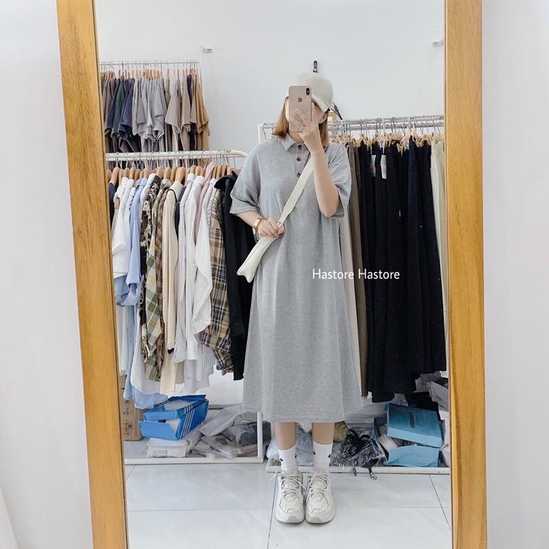 Đầm polo cài cúc chất thun mịn