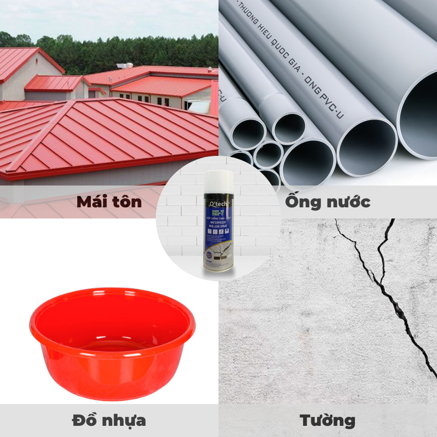 [Chịu Nhiệt] Bình Xịt Chống Dột - Dung Dich Chống Thấm Nước, Dột Mái Ngói, Mái Tôn, Bể Cá, Ống Nước - Hàng Chính Hãng OTECH