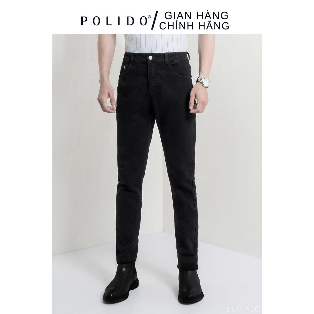 Quần Jeans Trơn CEFFYLO Cao Cấp Dáng Trơn Form Slimfit Asia Ôm Vừa Cơ Thể