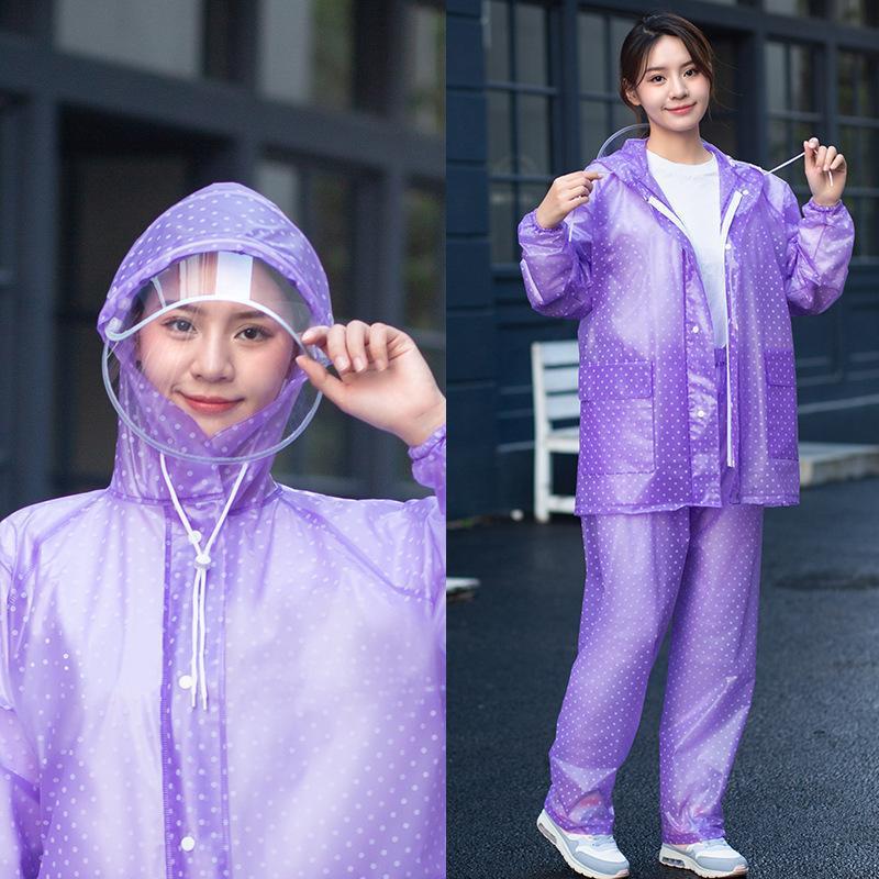 Áo mưa và quần đi mưa phong cách mới nhất phù hợp với loại chia đôi dành cho phụ nữ dành cho người lớn thân dài chống bão xe điện quần áo chống thấm nước áo mưa nữ
