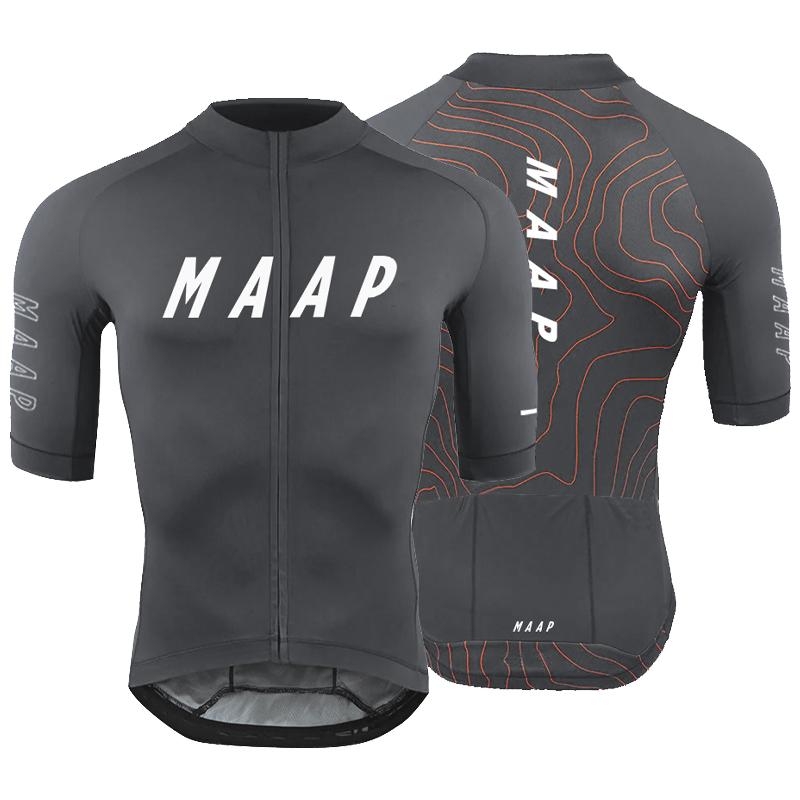 MAAP Đội mới đến ngoài trời Cuộc đua đua xe đạp Đạp xe quần áo Mùa hè nam ngắn tay đua xe ba môn phối hợp Color: cycling set 8 Size: XS