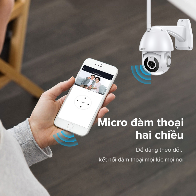 Camera IP Wifi Thông Minh Ngoài Trời ACOME APC02 - Độ Phân Giải 1080P - Hàng Chính Hãng