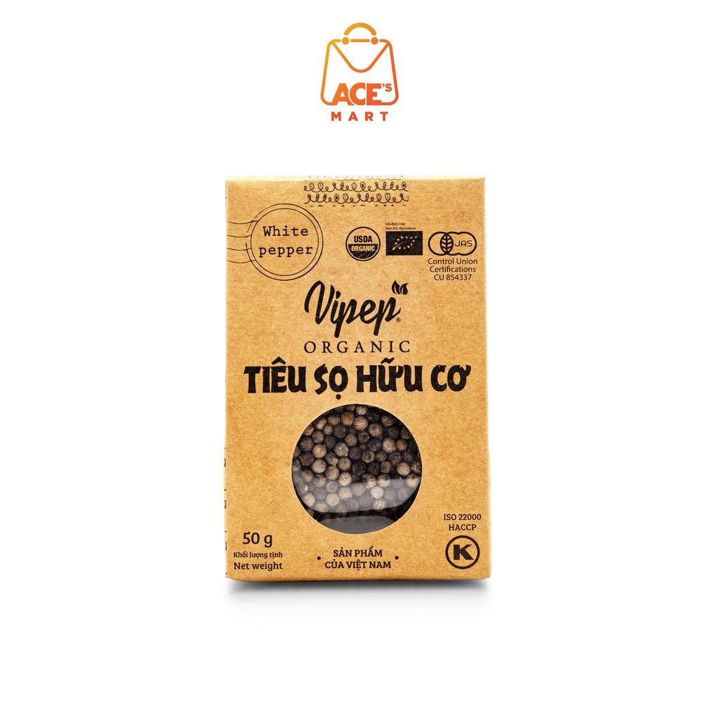 Tiêu sọ hữu cơ Farmers 50g gói tiết kiệm, hạt tiêu trắng to sạch, túi giấy thân thiện môi trường