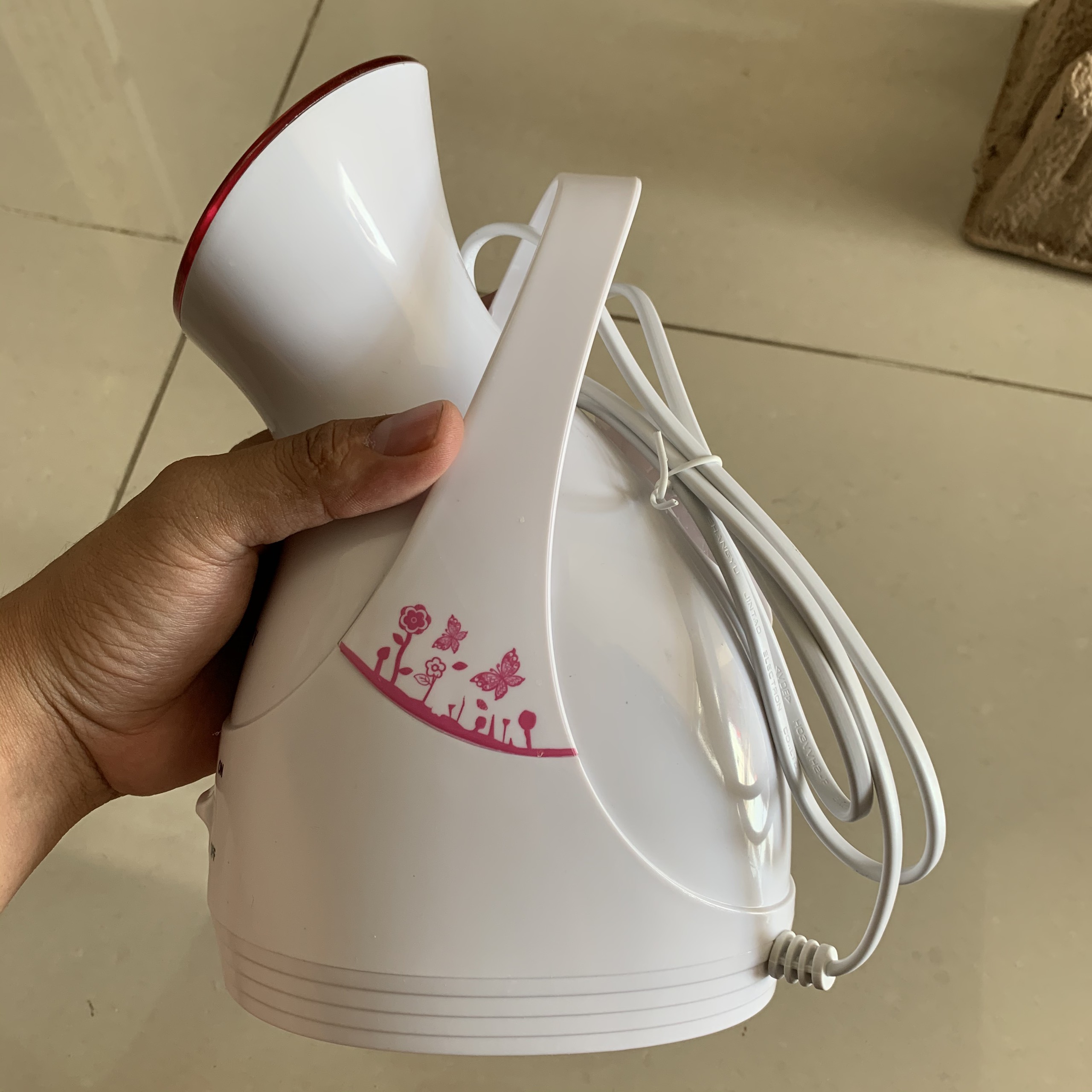 Máy xông hơi, phun sương, massage làm đẹp da mặt ZJ-608 màu Trắng hồng