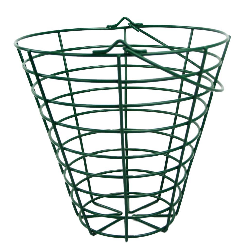 Metal Golf Ball Range Basket Bucket Golfball Container with Handle Green