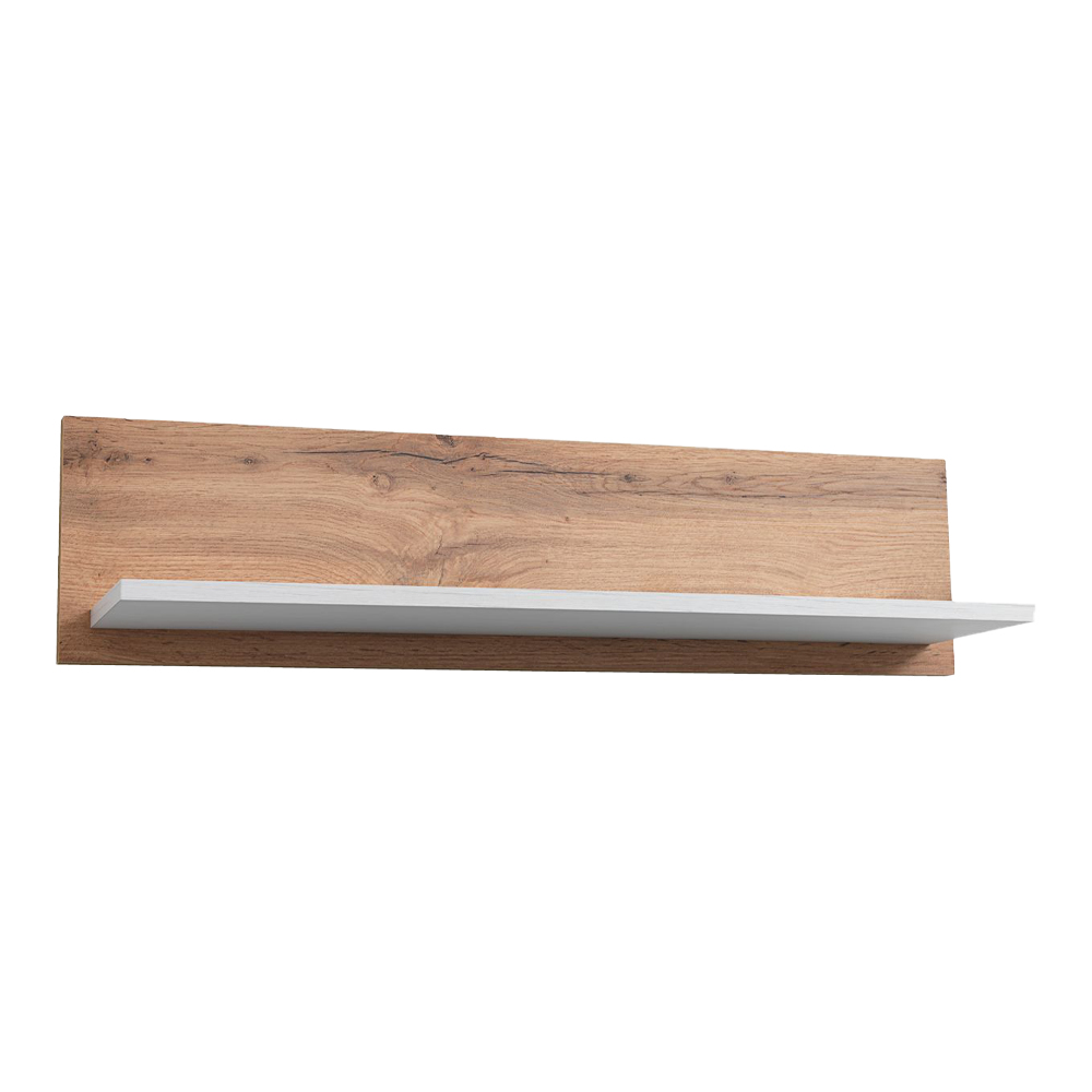 Kệ treo tường | JYSK Marskel | gỗ công nghiệp | trắng/sồi | R80xS21xC20cm