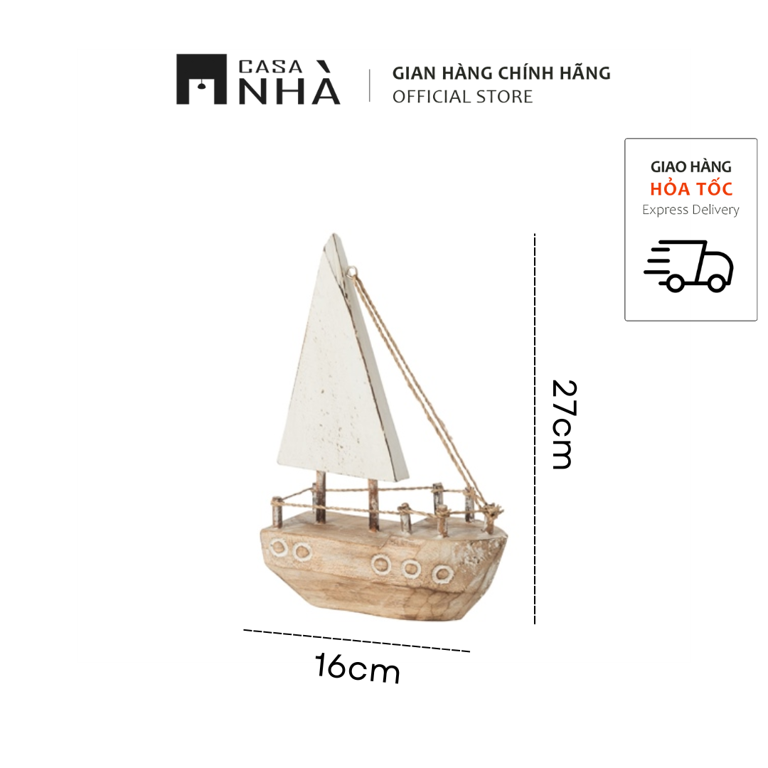 Mô hình thuyền buồm trang trí VOILIER làm từ gỗ tự nhiên - Phù hợp làm quà tặng - Độc quyền Casanhà