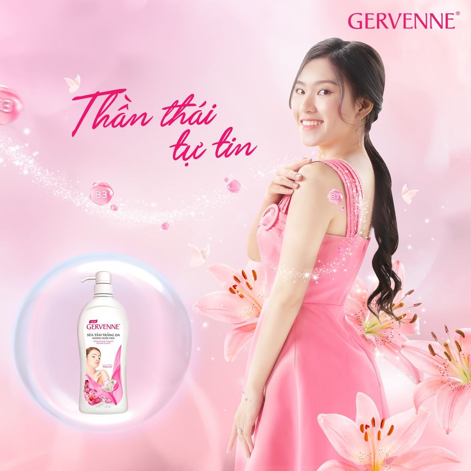 Gervenne Combo 2 Sữa tắm hương nước hoa Pink Lily (1200gr/chai)