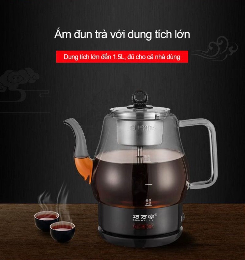 Ấm pha trà tự động dung tích 1.5L 220V