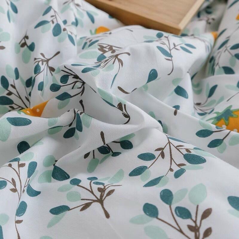 Set Cotton Living 100%cotton Hàng Nhập Khẩu Cao Cấp 4 Món Lá Dâu Nhí