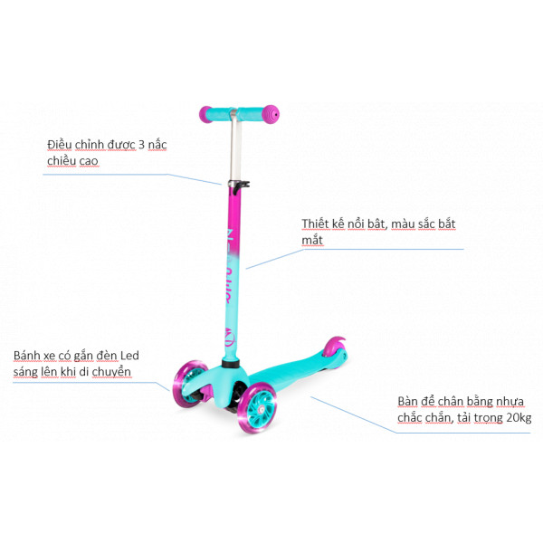 Xe Scooter ZYCOM 3 Bánh Zipper 212-357 Hồng
212-357
