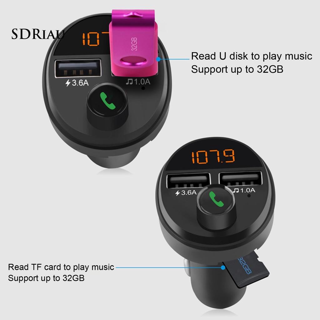 *QCDZ* 615 Bluetooth Player Intelligent Voice Memory Function ABS FM Transmitter Car Charger with 2 USB Port for Car
