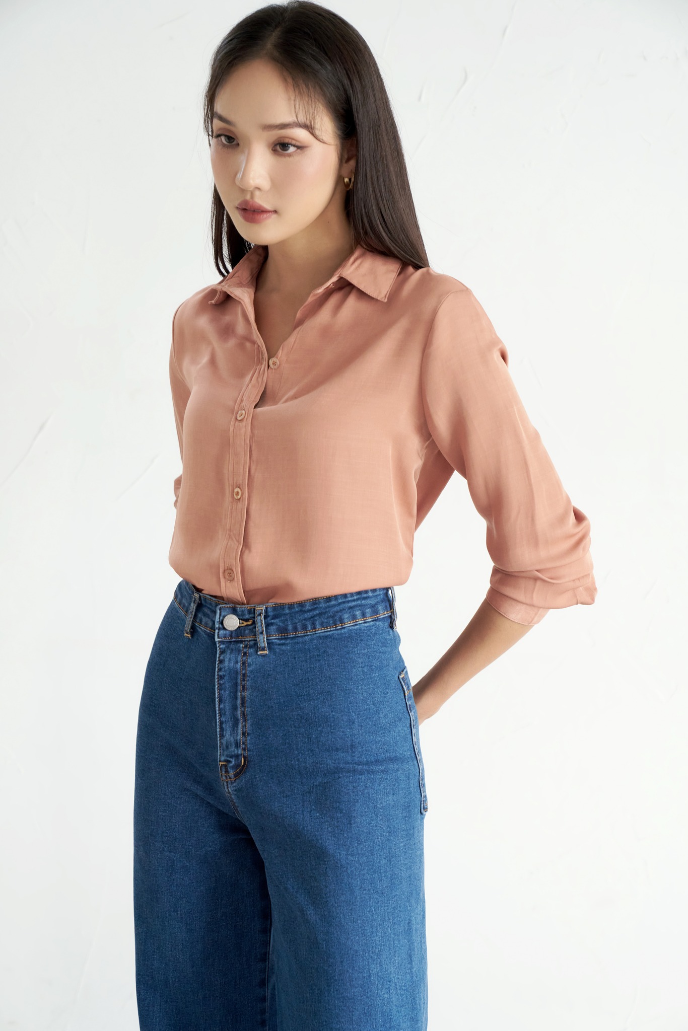 OLV - Quần Wide Leg Jeans in Blue