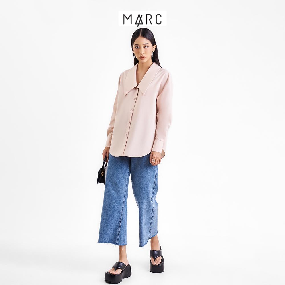 Áo kiểu sơ mi form rộng nữ MARC FASHION phối lá cổ CBLH093322