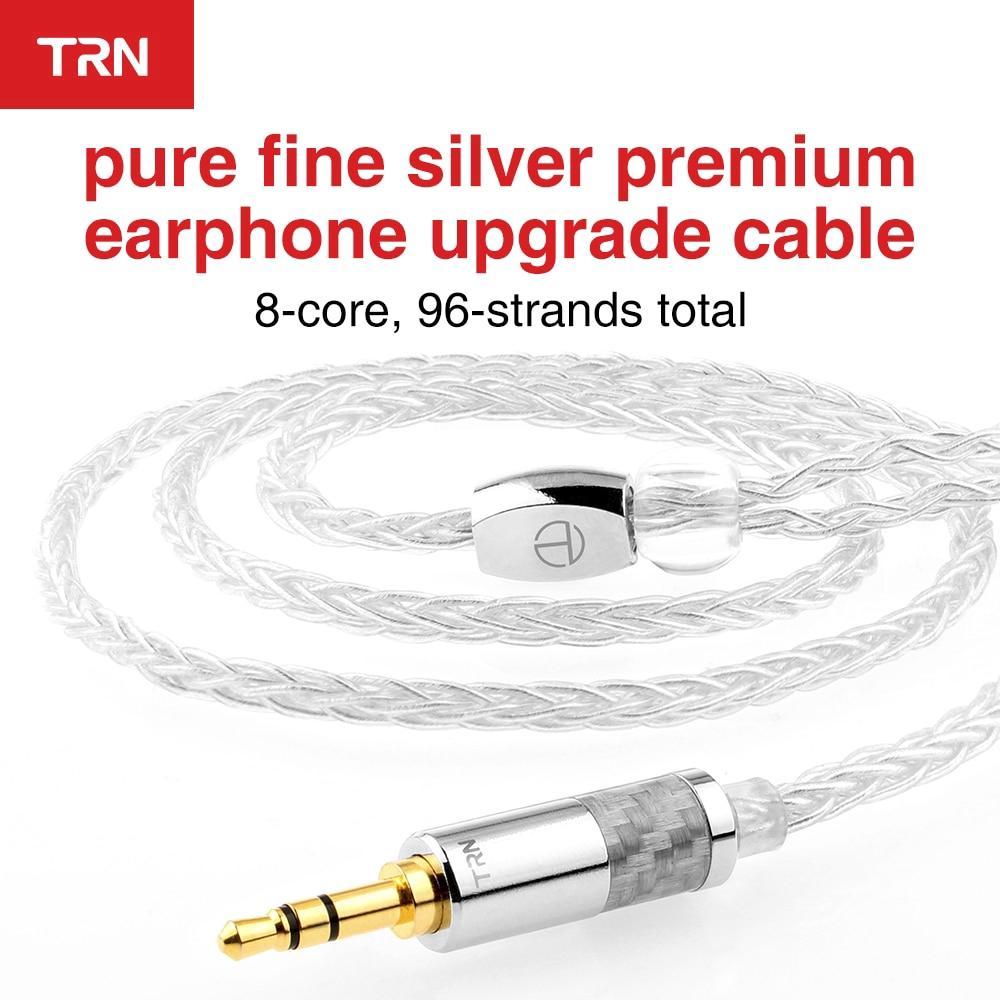Dây Cáp Mạ Bạc Trn T3 8 Lõi 2.5/3.5mm Kèm Mmcx/2Pin Cho Tai Nghe Hifi