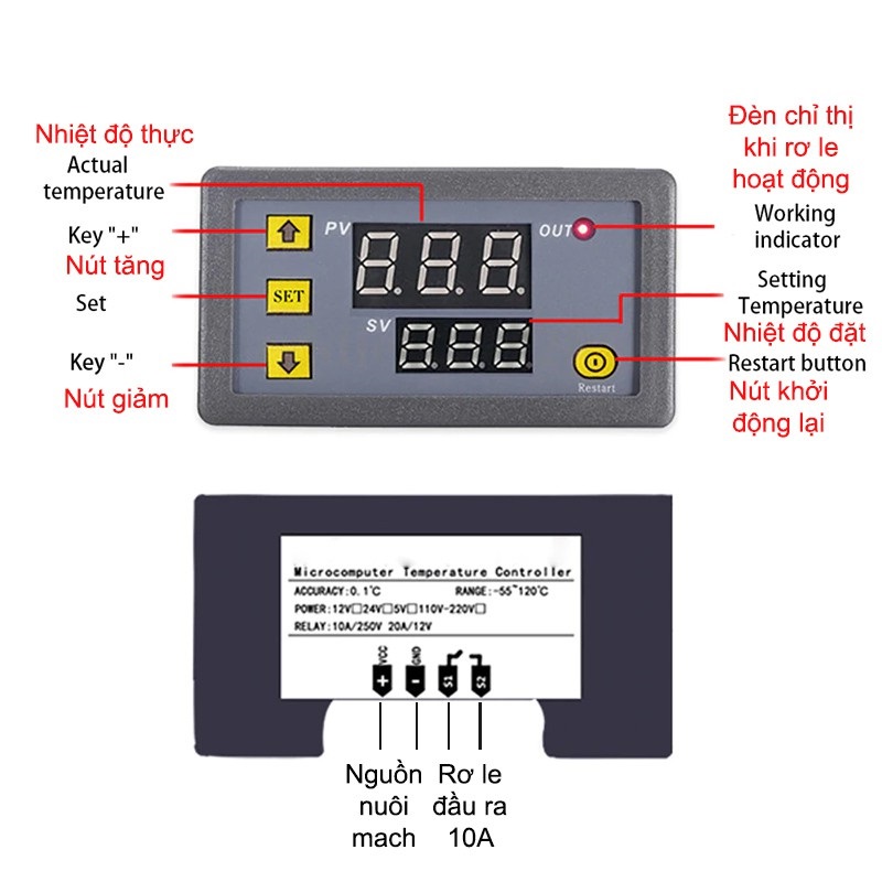 Công tắc cảm biến nhiệt độ ST3230 12VDC