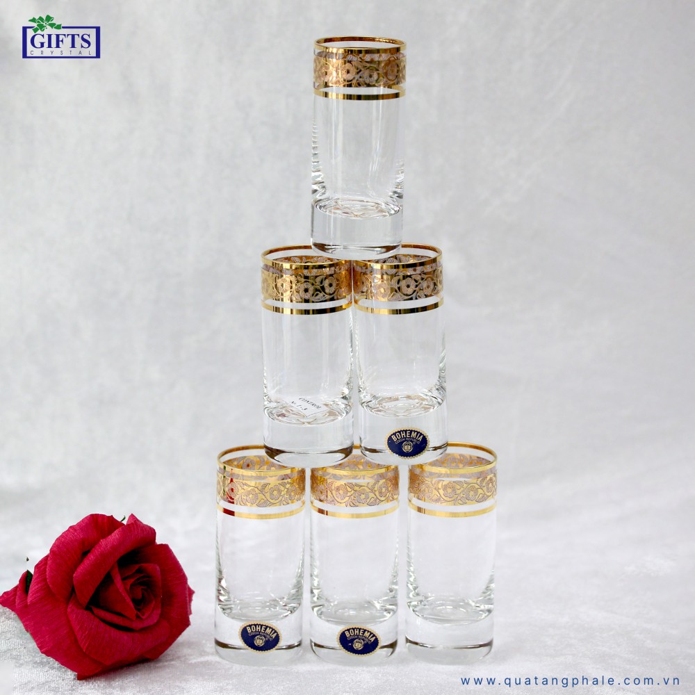 Bộ ly uống Shot Favorit Mạ vàng 1P Bohemia Tiệp khắc 60ml