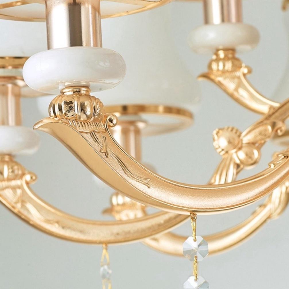 Đèn Chùm 15 Tay Đá Đúc Đặc thích hợp tô điểm Phòng Khách, Nhà Hàng, Khách Sạn DDT