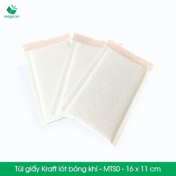 MTS0 - 16x11 cm - 25 Túi giấy Kraft bọc xốp hơi thay hộp carton