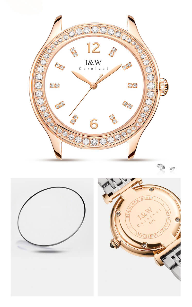 Đồng hồ nữ chính hãng IW CARNIVAL IW559L-3 Kính sapphire ,chống xước ,Chống nước 30m ,Bảo hành 24 tháng,Máy điện tử (PIn),dây da cao cấp, thiết kế đơn giản dễ đeo