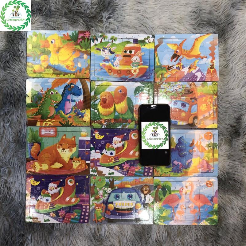 Đồ chơi xếp hình chất lượng cao puzzle , Bộ xếp hình bằng gỗ 12 miếng đa dạng hình ảnh GINTARO SHOP