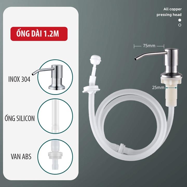 Vòi Bơm Hút Xà Phòng, Nước Rửa Chén Gắn Âm Bồn