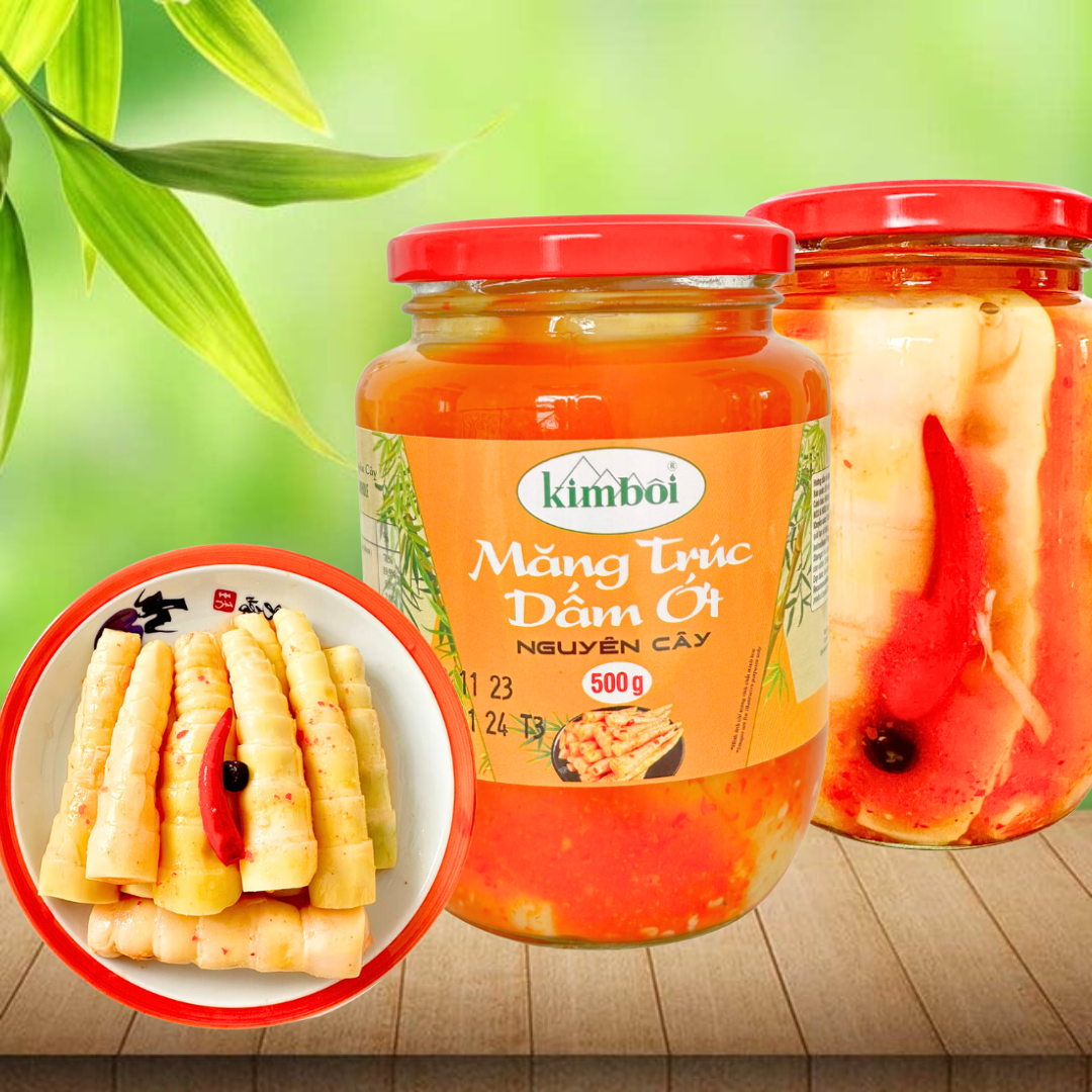 Măng Trúc Dấm Ớt Nguyên Cây Kim Bôi  - Lọ 500g
