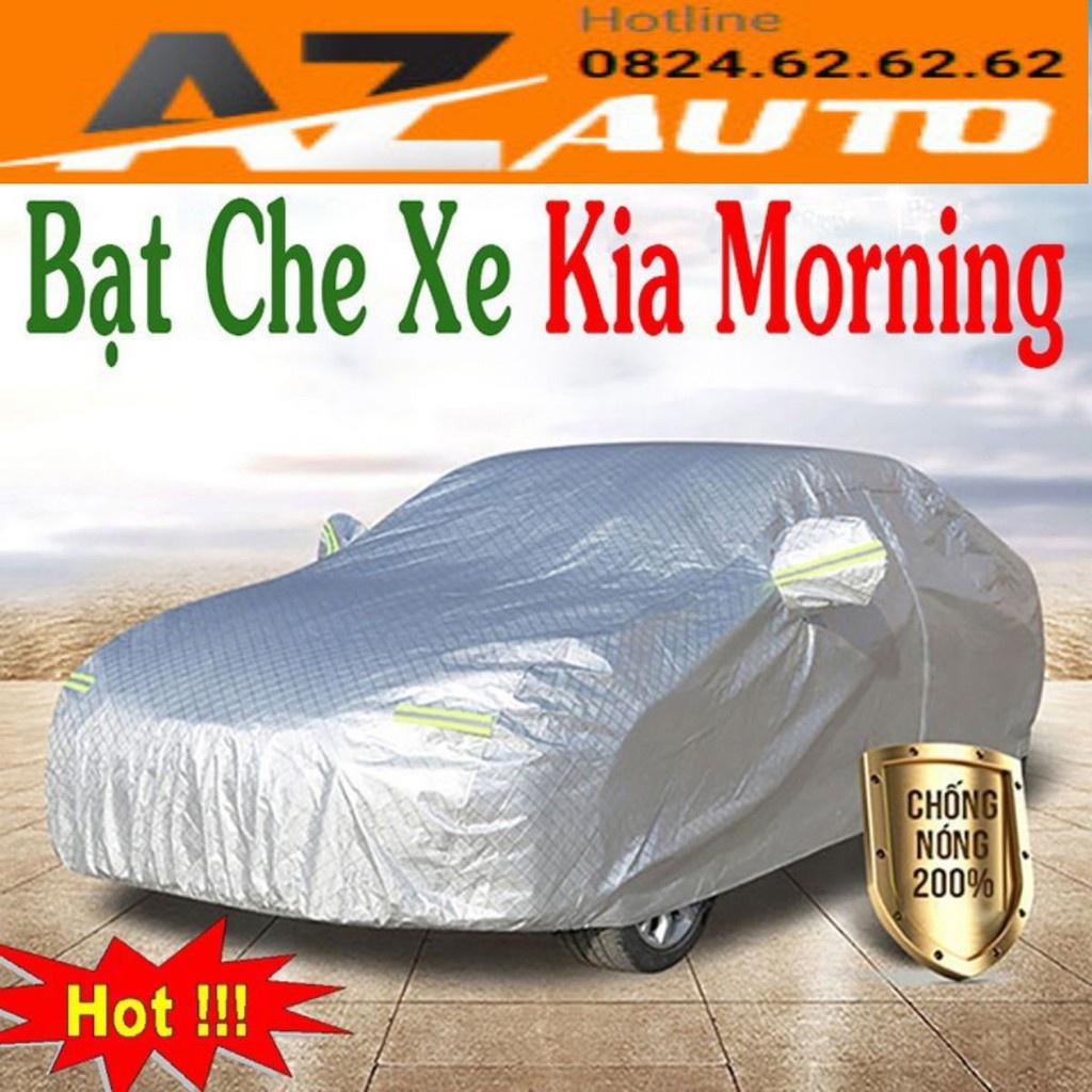 Bạt Phủ Ô Tô #Kia Morning CAO CẤP 3 LỚP -Tráng Bạc Cách Nhiệt, Chống Nước, Chống Trộm Gương
