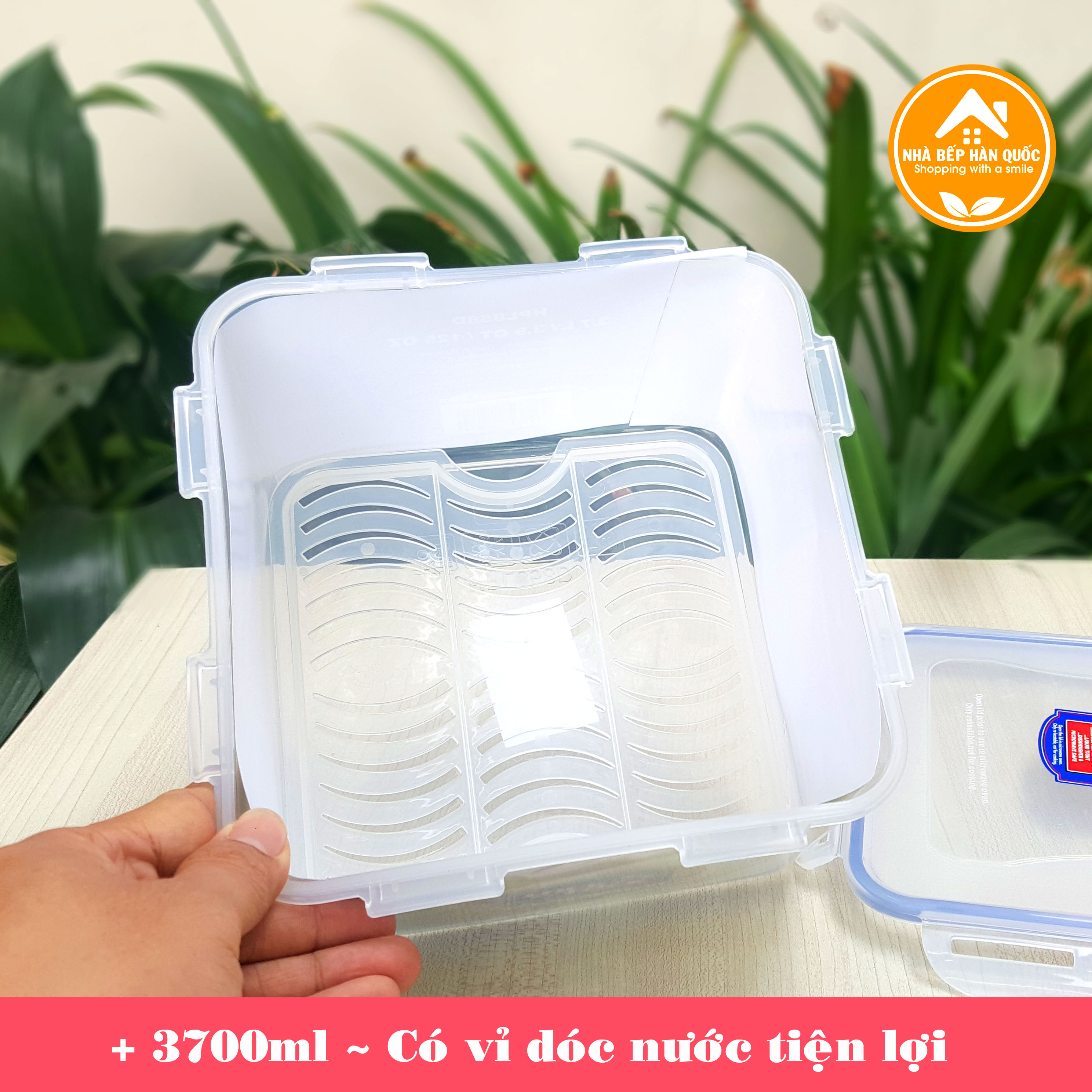 Hộp nhựa đựng thực phẩm, hộp bảo quản thực phẩm Lock&Lock HPL858D 3700ml