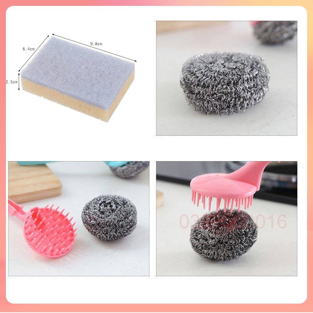 SET 22 chi tiết bùi nhùi mút xốp cọ rửa chén bát chảo xoong nồi tường gạch kệ bếp...chuyên dụng đa năng tiện lợi