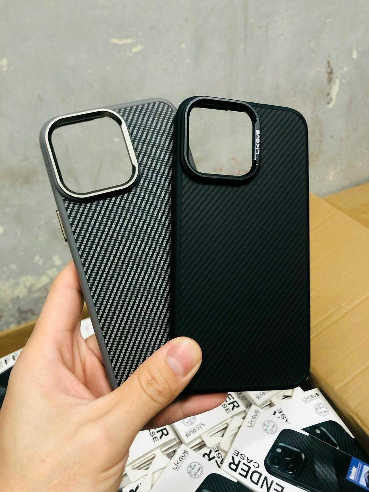 Ốp lưng dành cho iPhone 14 Pro max vân carbon hiệu Likgus Carbon Synthetic Fiber - Hàng chính hãng