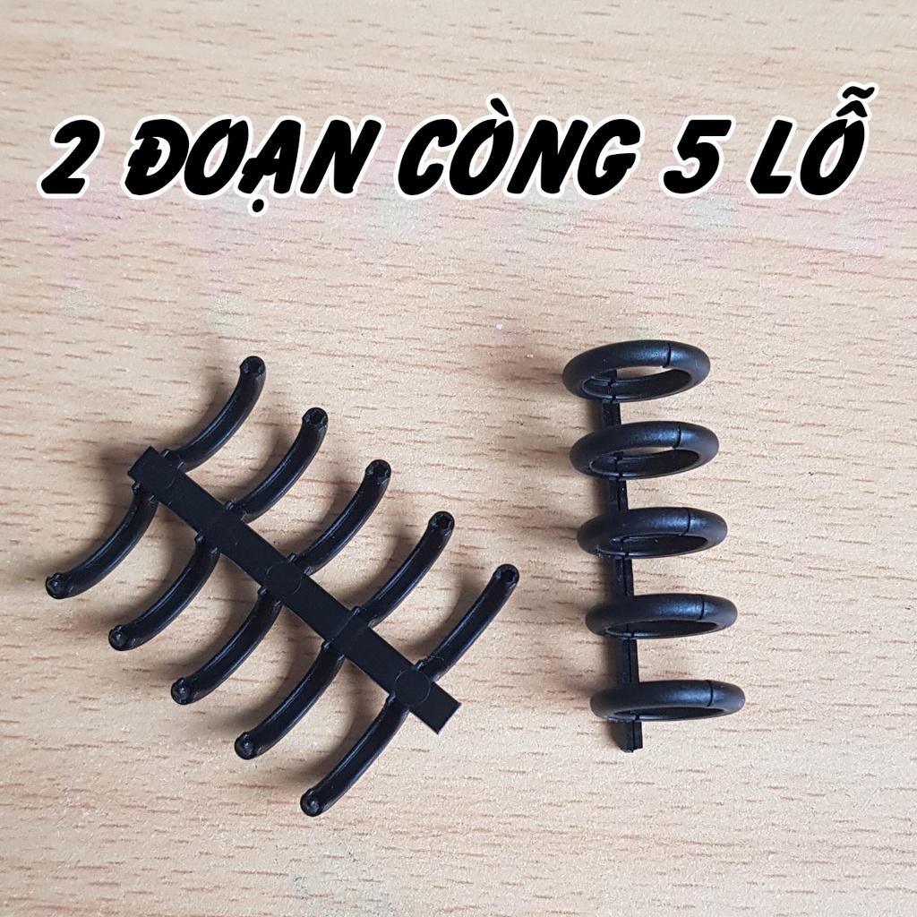 Thanh còng nhựa, bìa lá rời nhựa, ruột sổ còng giấy refill kẻ ngang caro chấm bi A4 A5 B5, phân trang