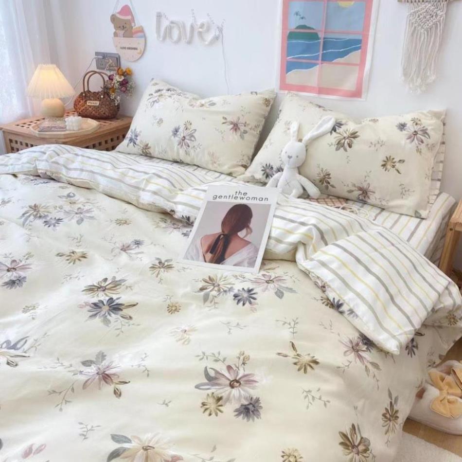 Bộ chăn ga gối Cotton Living 100% đủ size giường nệm 1m2 đến 2m*2m2