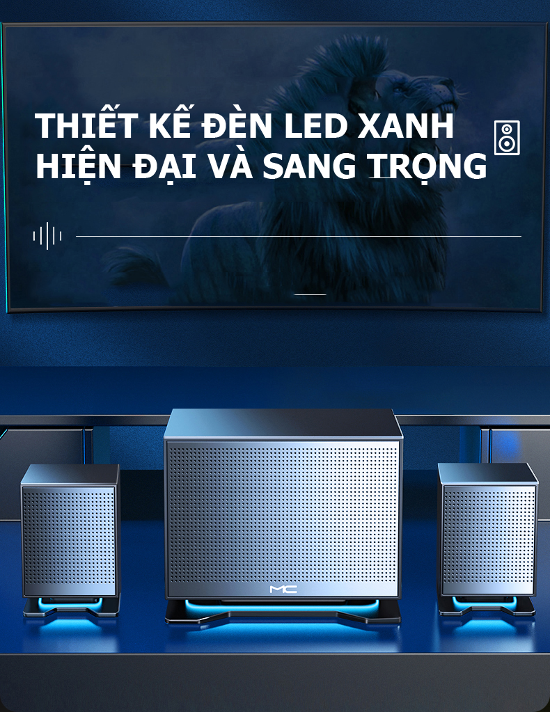 Loa vi tính MC511 có bluetooth và tích hợp USB, thẻ nhớ kèm đèn LED xanh hiện đại - Hàng Chính Hãng