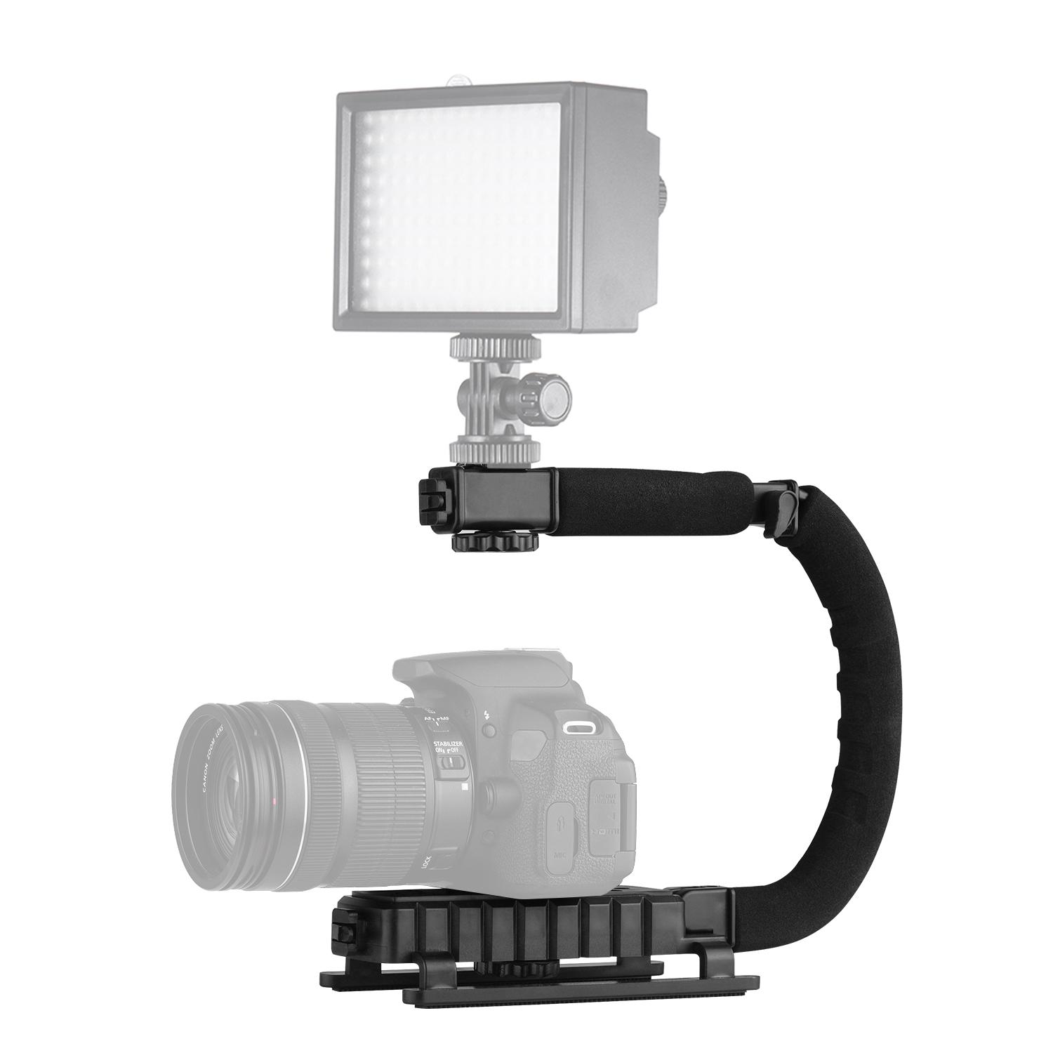 Bộ ổn định cầm tay Có thể gập lại hình chữ C Tay cầm giá đỡ đèn flash không trượt