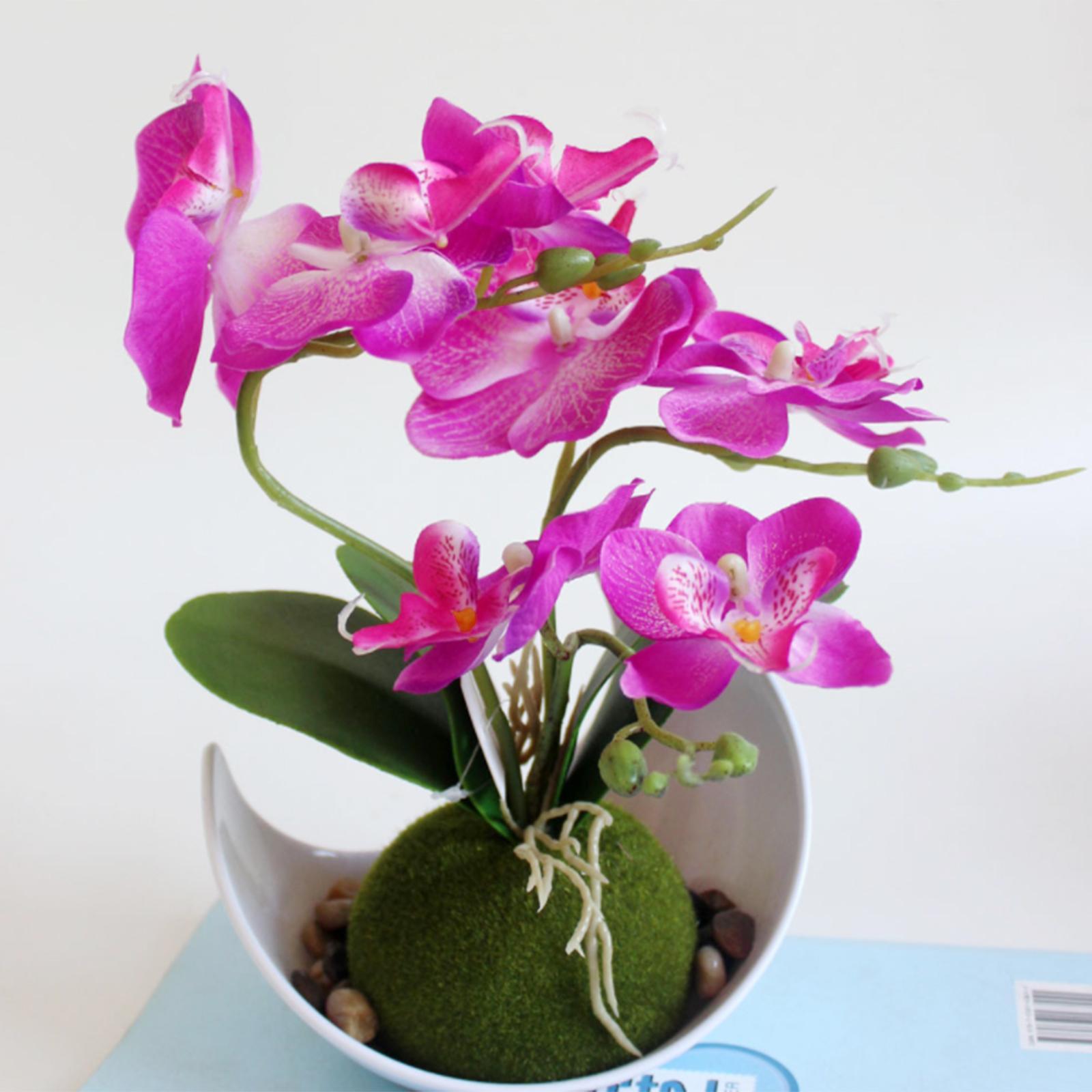 2X Vase with Artificial Flower Set Silk Flower Home Indoor Decor