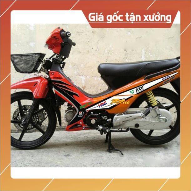 Tem rời wave đời đầu dán xe đỏ.